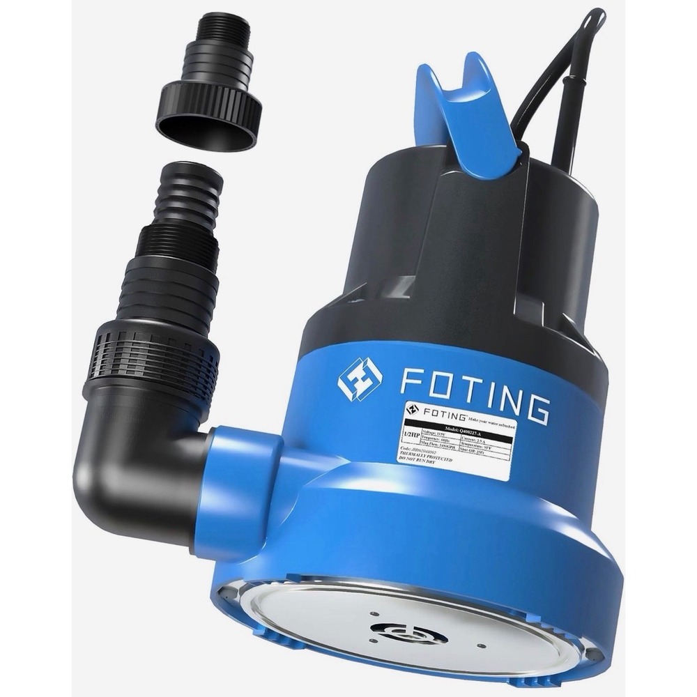 Foting Q400227-A 1/2HP Submersible Water Utility Pump With Stainless Steel Base